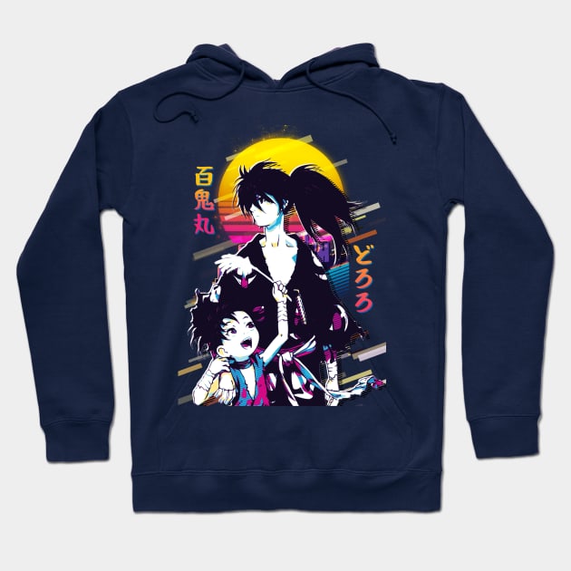 Dororo and Hyakkimaru Hoodie by 80sRetro